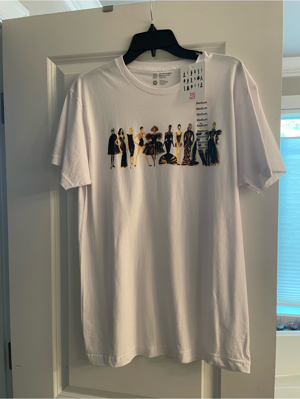 Costume Institute White Graphic women’s T-Shirt with Fashion Illustration